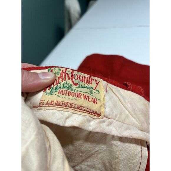 Vintage 50's North Country Men's Red Pants USA Minnesota Saint Paul hunting Wool - Picture 3 of 10